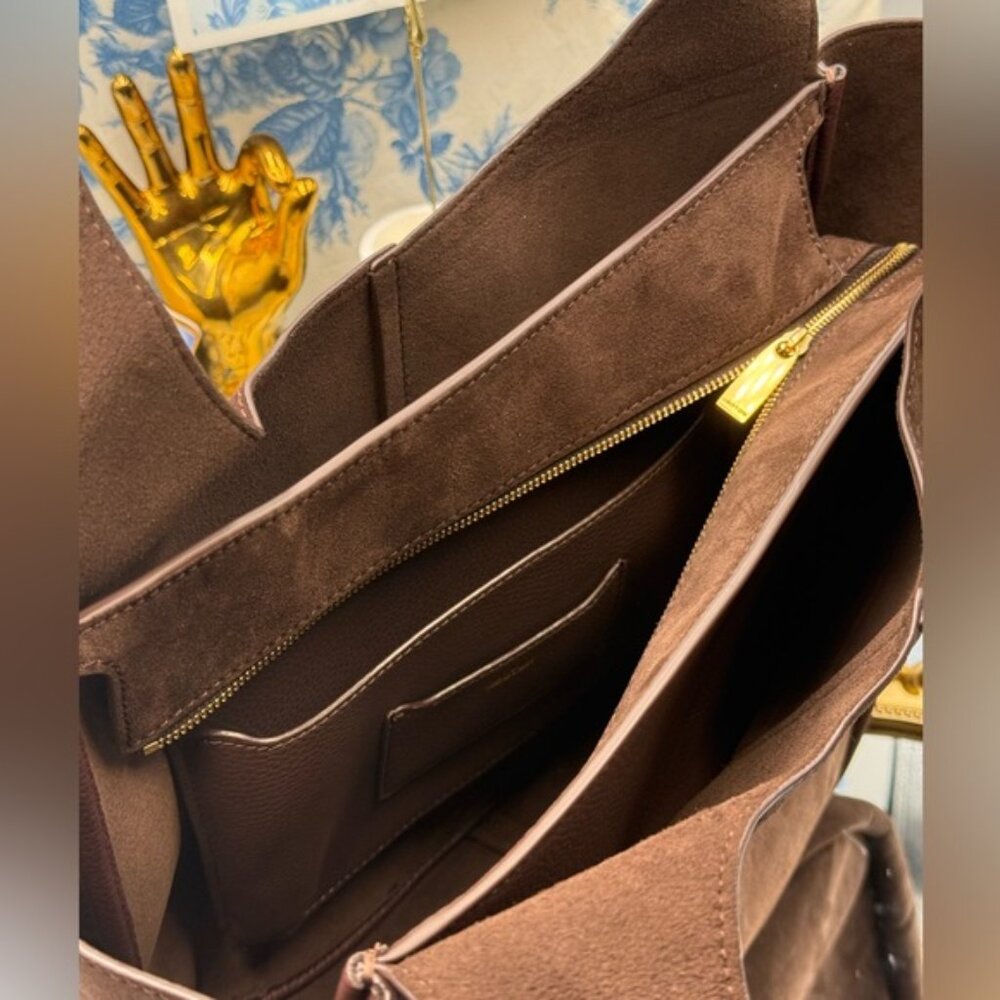 🆕 OROTON 🧿 NWT Emilia Tote Suede Bag, Chocolate Brown - Picture 12 of 16